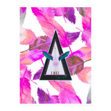 Pink Feathers Free Spirited Flamingo Kunstposter