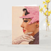 Pink Feathers Karte (Gelbe Blume)