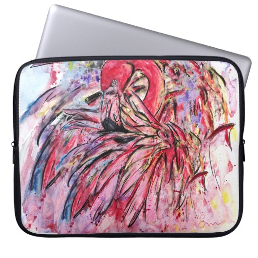 Pink-Federn Elektronische Beutel Laptopschutzhülle (Vorderseite)