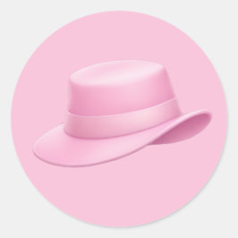 Pink Fedora Emoji - Runder Aufkleber
