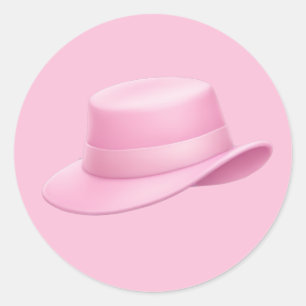 Pink Fedora Emoji - Runder Aufkleber