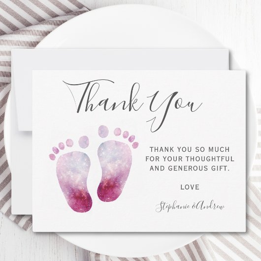 Pink Feet Baby Dusche Danke Postcard Postkarte