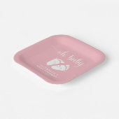 Pink Feet Baby Girl Dusche Pappteller (Gewinkelt)