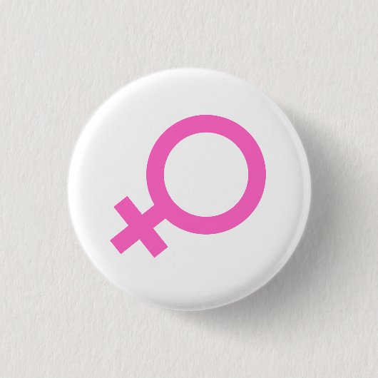 Pink Female Gender Symbol Button  (Vorderseite)