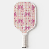 Pink Feminine Coquette Bows Pickleball Schläger (Rückseite)