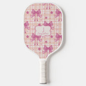 Pink Feminine Coquette Bows Pickleball Schläger (Vorderseite)