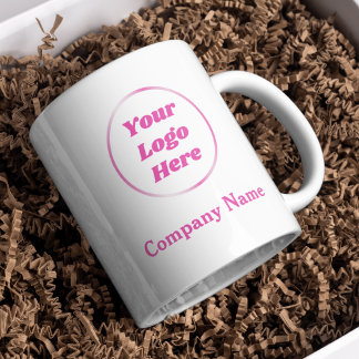Pink Feminine Girly Business-Logo-Tasse Zweifarbige Tasse