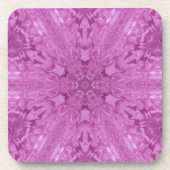 Pink Feminine Lace Kaleidoscope Snowflake Getränkeuntersetzer (Vorderseite)