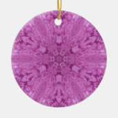 Pink Feminine Lace Kaleidoscope Snowflake Keramik Ornament (Vorne)