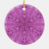 Pink Feminine Lace Kaleidoscope Snowflake Keramik Ornament (Hinten)