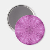 Pink Feminine Lace Kaleidoscope Snowflake Magnet (Vorderseite/Rückseite)