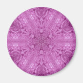 Pink Feminine Lace Kaleidoscope Snowflake Magnet (Vorne)
