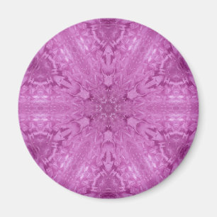 Pink Feminine Lace Kaleidoscope Snowflake Magnet