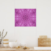 Pink Feminine Lace Kaleidoscope Snowflake Poster (Küche)