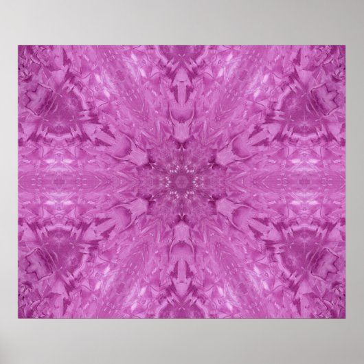 Pink Feminine Lace Kaleidoscope Snowflake Poster (Vorne)