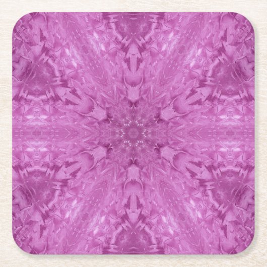 Pink Feminine Lace Kaleidoscope Snowflake Rechteckiger Pappuntersetzer (Vorderseite)