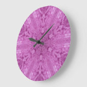 Pink Feminine Lace Snowflake No Numbers Große Wanduhr (Winkel)