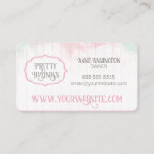 Pink Feminine Watercolor Business Card Visitenkarte (Vorderseite)