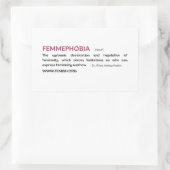 Pink FEMMEPHOBIA Aufkleber (Tasche)