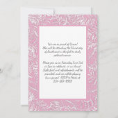 Pink Fern Vintage Photo Graduation Einladung (Rückseite)