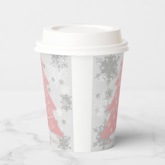 Pink Festivals Weihnachtsbaum Papier Cup Pappbecher (Links)
