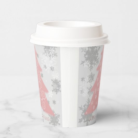 Pink Festivals Weihnachtsbaum Papier Cup Pappbecher (Rechts)