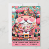 Pink Festive Chic Cheery Weihnachten Einladung (Vorderseite)