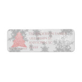 Pink Festive Weihnachtsbaum-Adressetiketten (Vorne)