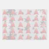 Pink festive Weihnachtsbaum Wrapping Papier (Vorderseite)