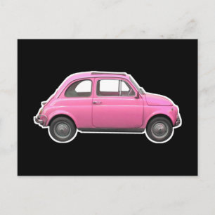 Pink Fiat 500 Cinquecento Vintag 60er Jahre Auto Postkarte