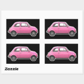 Pink Fiat 500 Cinquecento Vintag 60er Jahre Auto Rechteckiger Aufkleber (Blatt)