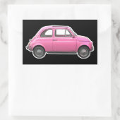 Pink Fiat 500 Cinquecento Vintag 60er Jahre Auto Rechteckiger Aufkleber (Tasche)