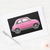 Pink Fiat 500 Cinquecento Vintag 60er Jahre Auto Rechteckiger Aufkleber (Umschlag)
