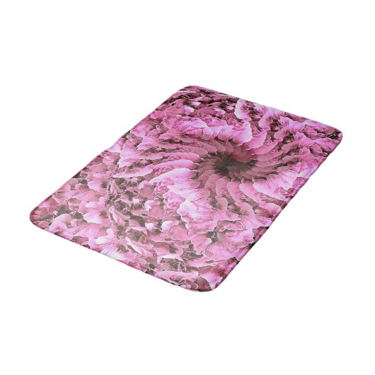 Pink Fibonacci Floral Bathmat Badematte (Schrägansicht)