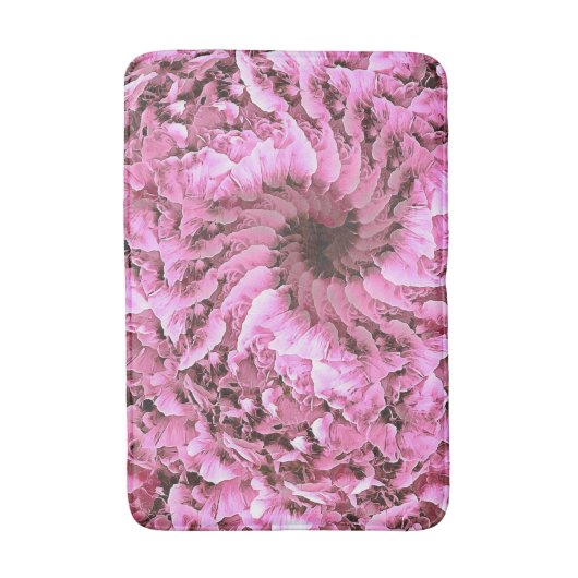 Pink Fibonacci Floral Bathmat Badematte (Vorderseite Vertikal)