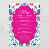 Pink Fiesta Floral Bridal Shower Menu Einladung (Vorderseite)