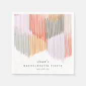 Pink Fiesta Modern Fringe Junggeselinnen-Abschied Serviette (Vorderseite)