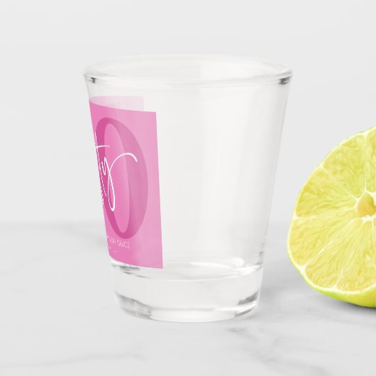 Pink Fifty 50th Fiftieth Birthday Party Gift Schnapsglas (Rechts)