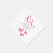 Pink Fifty Fabulous Fighting Cancer 50th Birthday Serviette (Ecke)