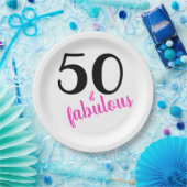 Pink Fifty und fabelhafte Geburtstagsparty Pappteller (Party)