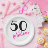 Pink Fifty und fabelhafte Geburtstagsparty Pappteller (Party)