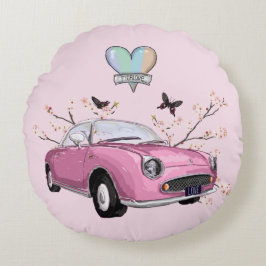 Pink Figaro round pillow - rond kussen Rundes Kissen