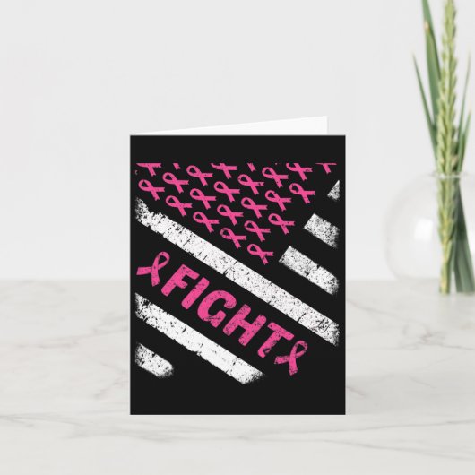 Pink Fight Support Squad Shirt Flag Thin Line A Karte (Vorderseite)