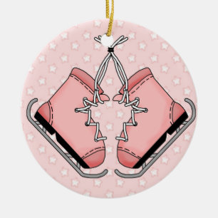 Pink Figure Skate Keepake Ornament