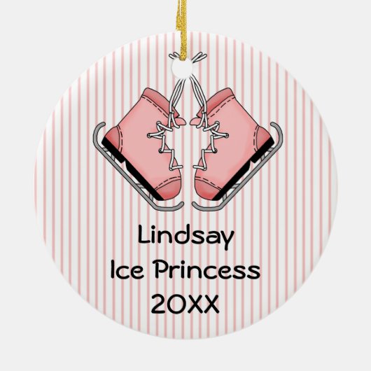 Pink Figure Skate Keepake Ornament (Hinten)