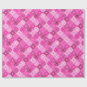 Pink Filigree Diamond Pattern  Geschenkpapier (Flach)