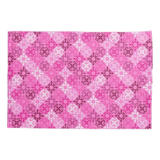 Pink Filigree Diamond Pattern  Kissenbezug (Rückseite)