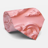 Pink Filigree Holzschnitzerei Blumenglam Mens Kraw Krawatte (Gerollt)