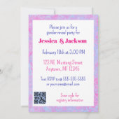 Pink Filly & Blue Colt Western Style Gender Reveal Einladung (Rückseite)