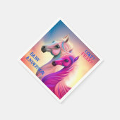 Pink Filly & Blue Colt Western Style Gender Reveal Serviette (Ecke)